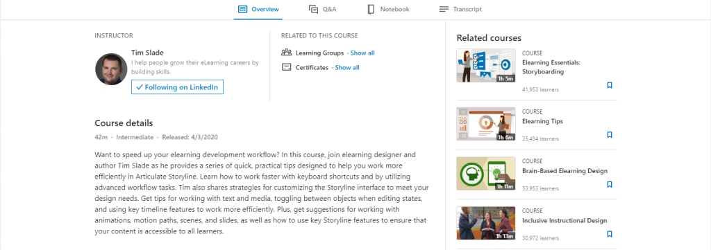 LinkedIn Learning User Experience