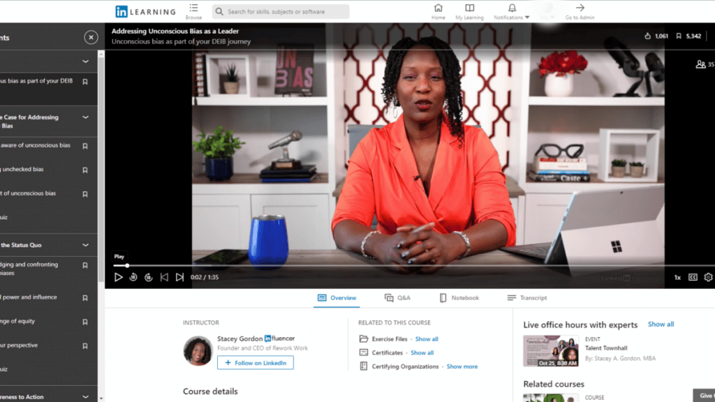 LinkedIn Learning Course View
